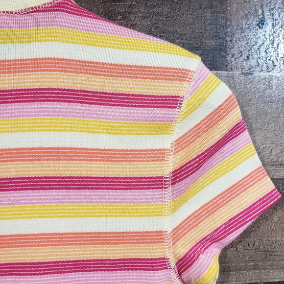 Tommy Hilfiger striped knit short sleeve crewneck shirt woman's size small - Picture 6 of 7